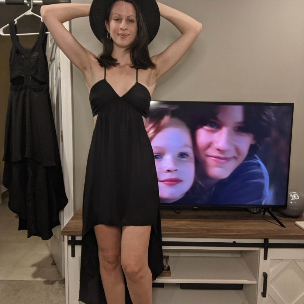 Strappy Cut Out Black Express Dress - Women's 2